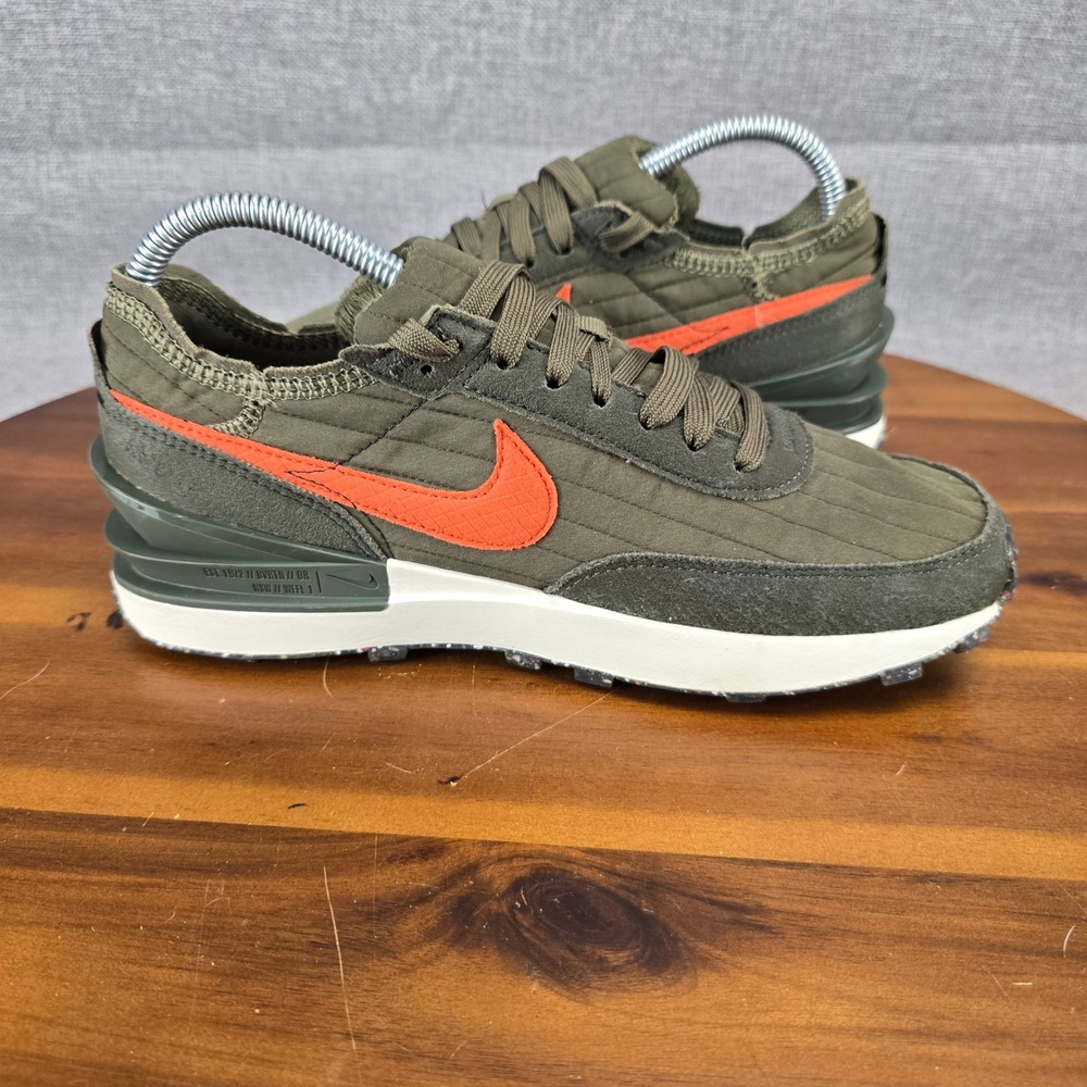 Nike Waffle One SE Toasty Oil Green Team Orange DC8890-200 Mens Size 6 Sneaker - Picture 7 of 13